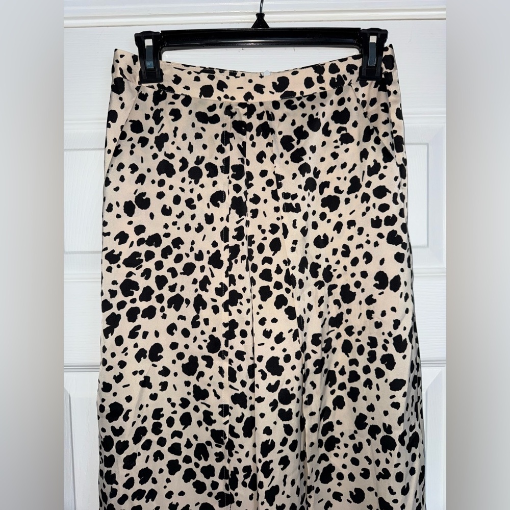 BEACH BUNNY SET Leopard Print Ramsey Slit Leg Wide Pant + Eastyn Tie Tank Top SM - Picture 8 of 16